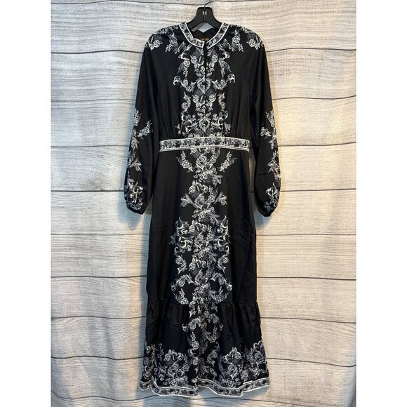 NWOT Like The Moon Floral Print Maxi Dress With Button-Front Size M - Picture 1 of 5